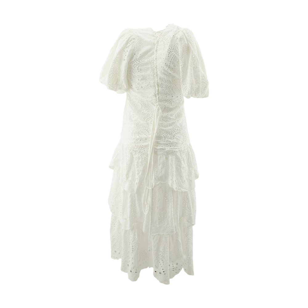 solid white midi dress White Midi Dress
