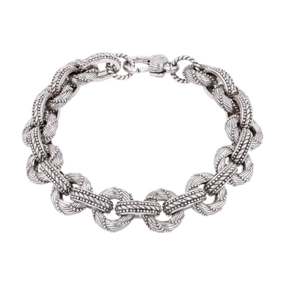 Sterling Silver Cubic Zirconia Chain Bracelet