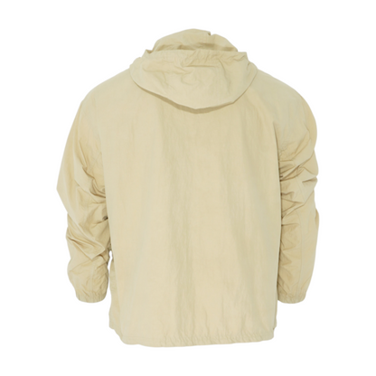 Tan EKD Motif Lightweight Hooded Jacket