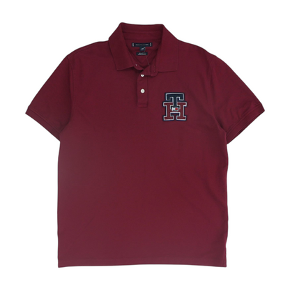 Red Solid Short Sleeve Polo