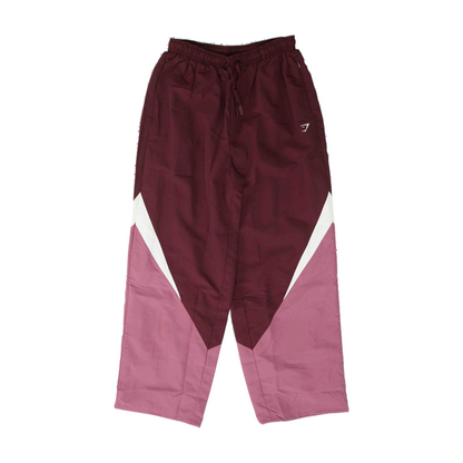 Burgundy Color Block Wide Leg Pants