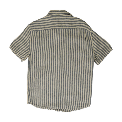 Blue Striped Short Sleeve Button Down