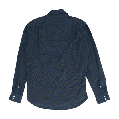 Navy Solid Flannel Button Down