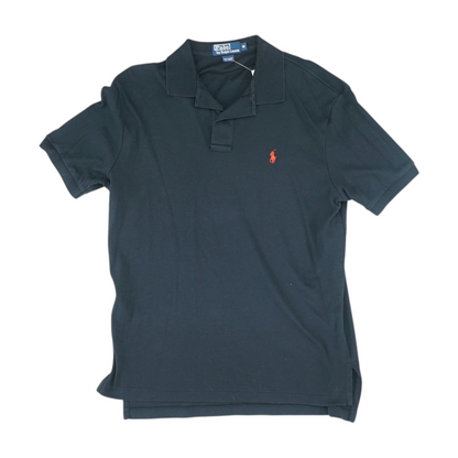 Black Solid Short Sleeve Polo