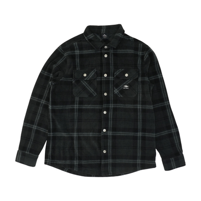 Black Plaid Flannel Button Down