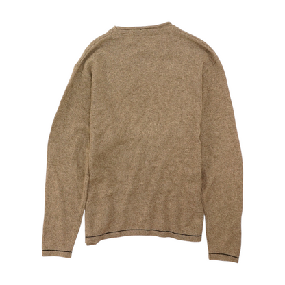 Brown Solid Pullover Sweater