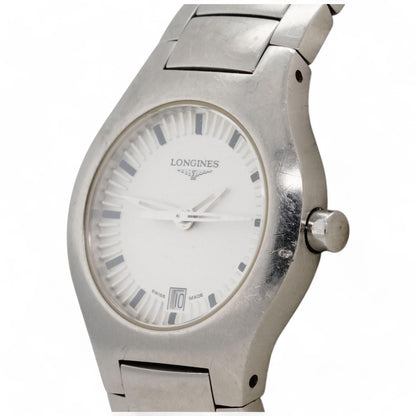 Ladie's Silver Tone White Dial Stainless Steel Watch