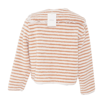 Beige Striped Coat