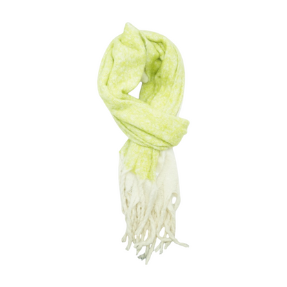 Green Color Block Polyester Scarf