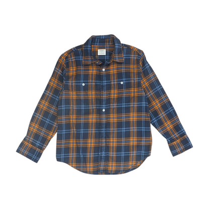 Orange Plaid Flannel Button Down