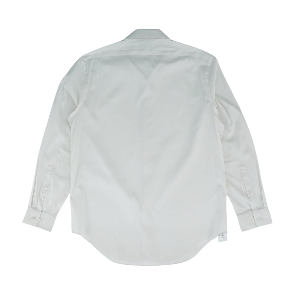 White Solid Long Sleeve Button Down