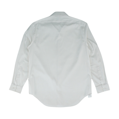 White Solid Long Sleeve Button Down