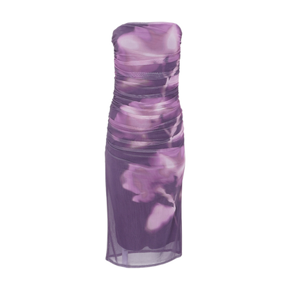 Purple Abstract Midi Dress
