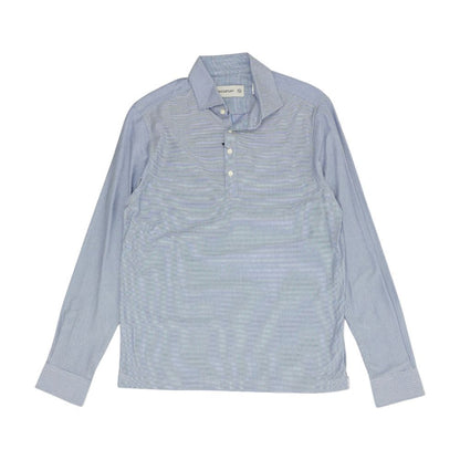 Blue Striped Long Sleeve Polo