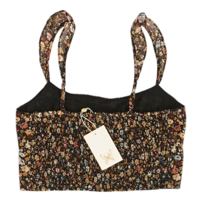 Black Floral Sleeveless Blouse