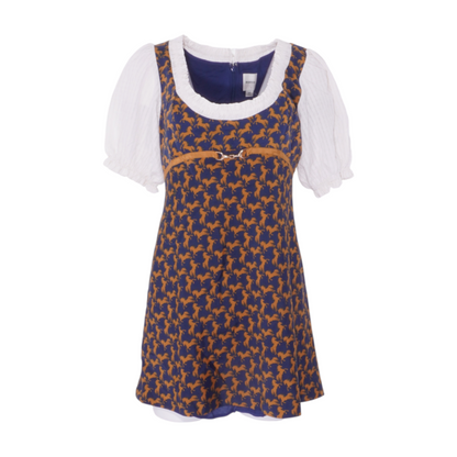 Maeve Navy Petite Graphic Mini Dress – Image 1