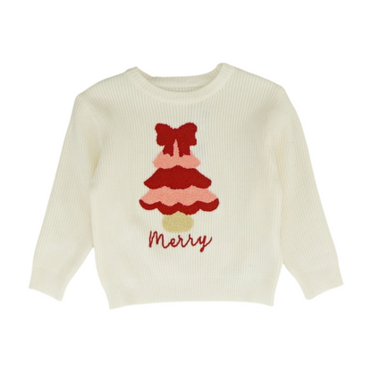 Cream Graphic Pullover Sweater