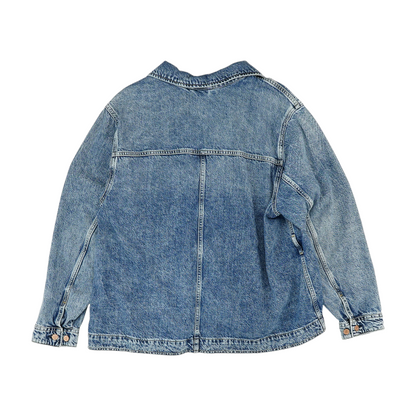 Blue Solid Denim Jacket