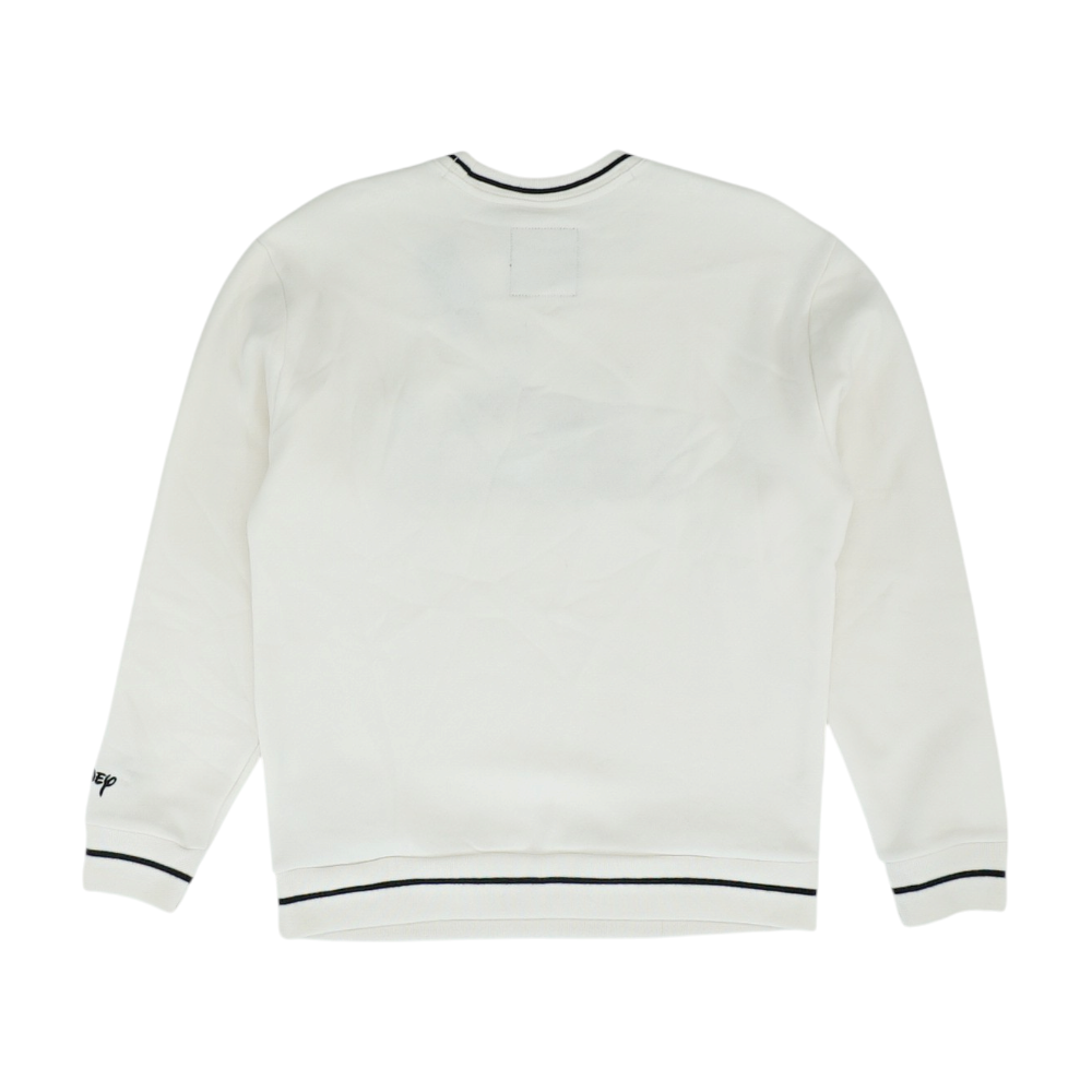 White Solid Sweatshirt Pullover