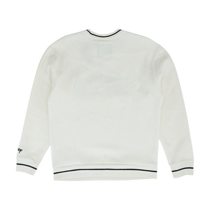 White Solid Sweatshirt Pullover
