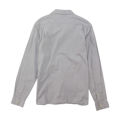 Gray Solid Long Sleeve Button Down