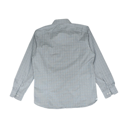 Gray Plaid Long Sleeve Button Down