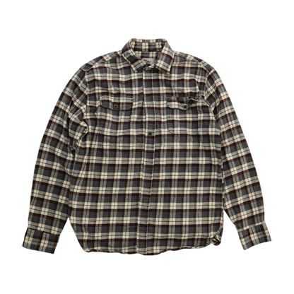 Gray Tall Plaid Flannel Button Down