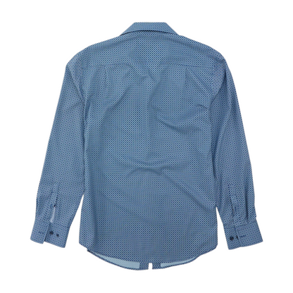 Blue Print Long Sleeve Button Down