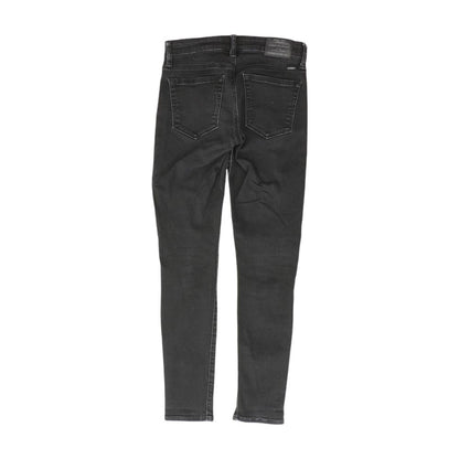 Black Solid Mid Rise Skinny Leg Jeans