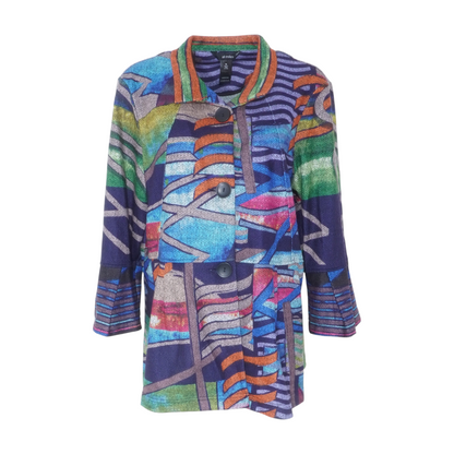Multi Abstract Cardigan Sweater