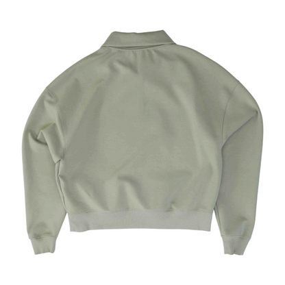 Tan Solid 1/4 Zip Pullover