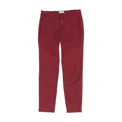 Maroon Solid Dress Pants
