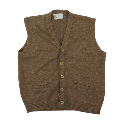 Vintage Brown Solid Vest Sweater