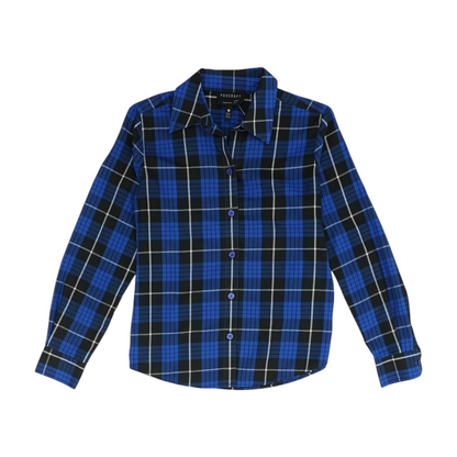 Blue Petite Plaid Button Down