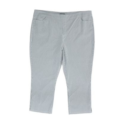 Blue Striped Chino Capris