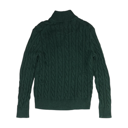 Green Solid 1/4 Zip Sweater