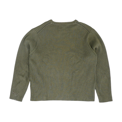 Olive Solid Pullover Sweater