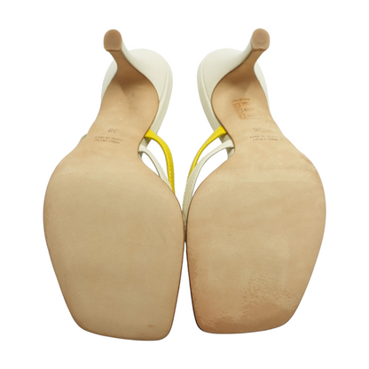 Beige and Tan Banana Leather Double Thong Sandals