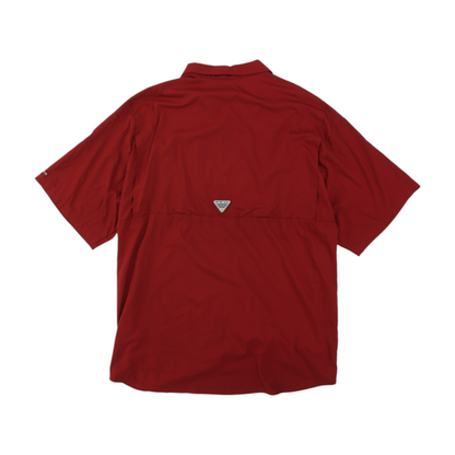 Red Tall Solid Outdoor Button Down