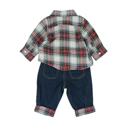 Multi Plaid Long Sleeve Set