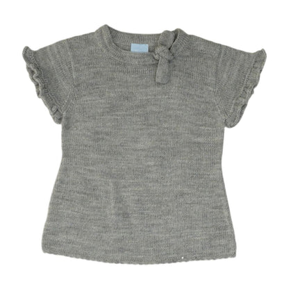 Gray Solid Crewneck Sweater