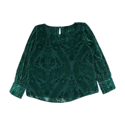 Green Petite Print Blouse