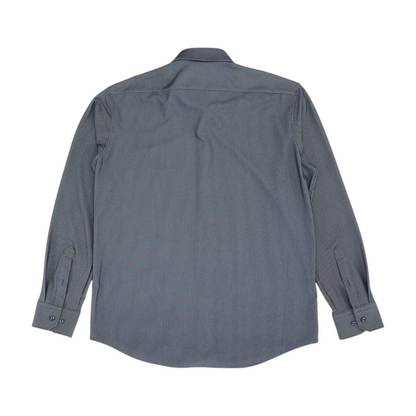 Navy Print Long Sleeve Button Down