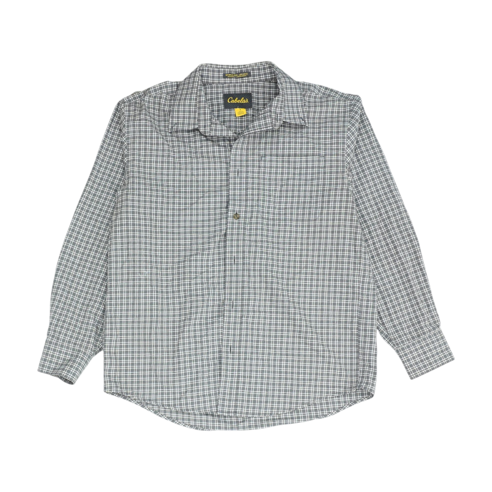 Gray Plaid Long Sleeve Button Down
