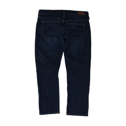 Navy Cropped Straight Leg Jeans