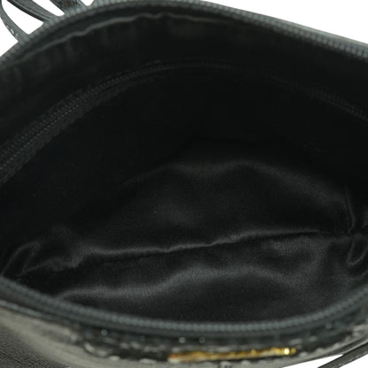 2010's Era, Ashley Pleated Python Trim Crossbody in Black