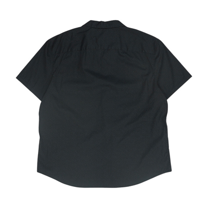 Black Abstract Short Sleeve Button Down
