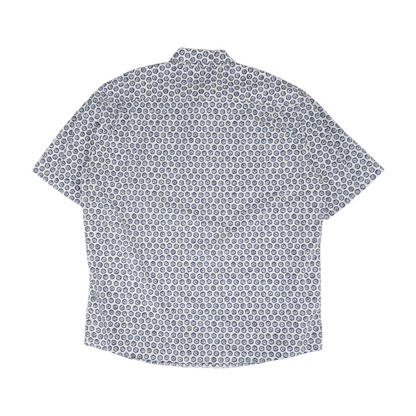 Blue Print Short Sleeve Button Down
