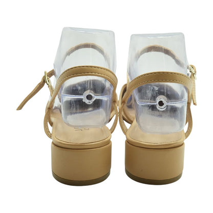 Tan Block Heel Sandals