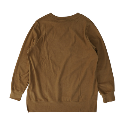 Brown Solid Sweatshirt Pullover